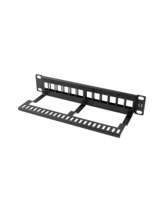Lanberg Patch Panel Pusty 12 Port 1U 10" Z Organizerem Do Modułów Keystone Czarny Ppks-9112-B 2