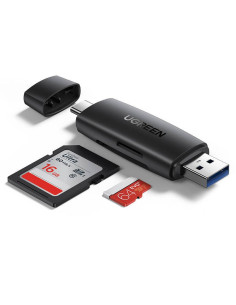 Ugreen Adapter Czytnik Kart Sd / Micro Sd (Usb-A / Usb-C) Czarny (Cm304)