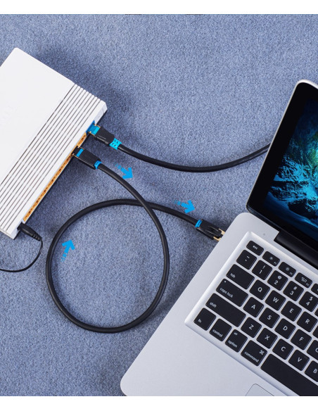 Kabel Ethernet Vention Cat8 Sftp 40Gbps 2Ghz 1M