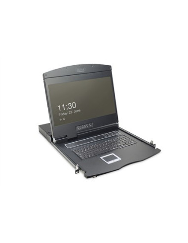 Digitus Konsola Modułowa Z Monitorem Tft O Przekątnej 19” (48,3 Cm), 8-Portowym Przełącznikiem Kvm & Touchpadem, Klawiatura Amer