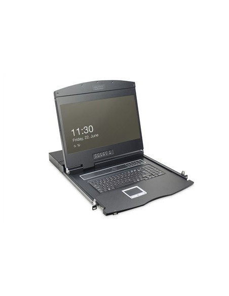 Digitus Konsola Modułowa Z Monitorem Tft O Przekątnej 19” (48,3 Cm), 8-Portowym Przełącznikiem Kvm & Touchpadem, Klawiatura Amer