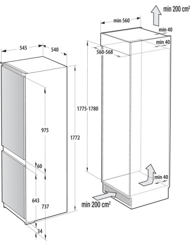Chłodziarko-Zamrażarka Gorenje Nrki517E41