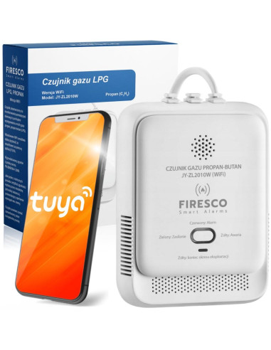 Czujnik Gazu Lpg Propan-Butan Firesco Jy-Zl2010W Z Wifi Aplikacja Tuya