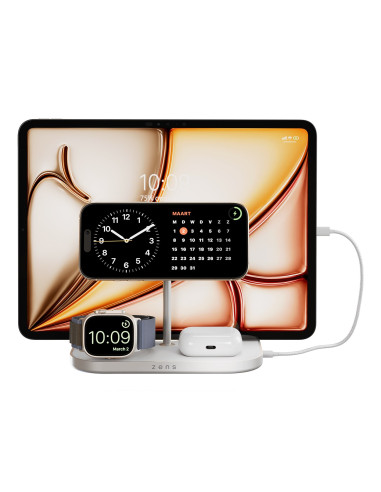 Ładowarka Zens Zedc29W/00, Wewnątrz, Ac, Usb, Ładowanie Bezprzewodowe, 1 M, Srebrny, Biały
