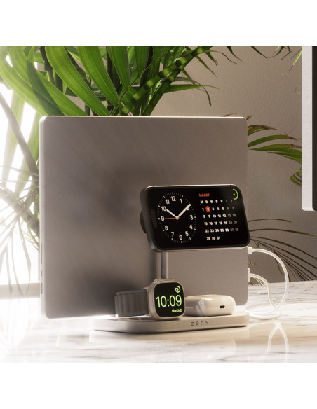 Ładowarka Zens Zedc29W/00, Wewnątrz, Ac, Usb, Ładowanie Bezprzewodowe, 1 M, Srebrny, Biały