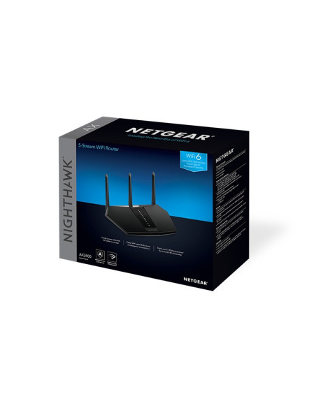 Netgear Nighthawk Ax/5-Stream Ax2400 Wifi 6 Router (Rax30) Router Bezprzewodowy Gigabit Ethernet Dual-Band (2.4 Ghz/5 Ghz) Czarn