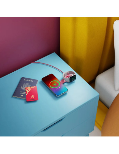 Twelve South Butterfly Se - Ładowarka Bezprzewodowa Qi2 Do Dwóch Urządzeń Kompatybilna Z Magsafe, Kabel Usb-C W Zestawie (Pink)