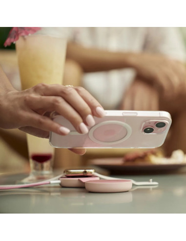 Twelve South Butterfly Se - Ładowarka Bezprzewodowa Qi2 Do Dwóch Urządzeń Kompatybilna Z Magsafe, Kabel Usb-C W Zestawie (Pink)