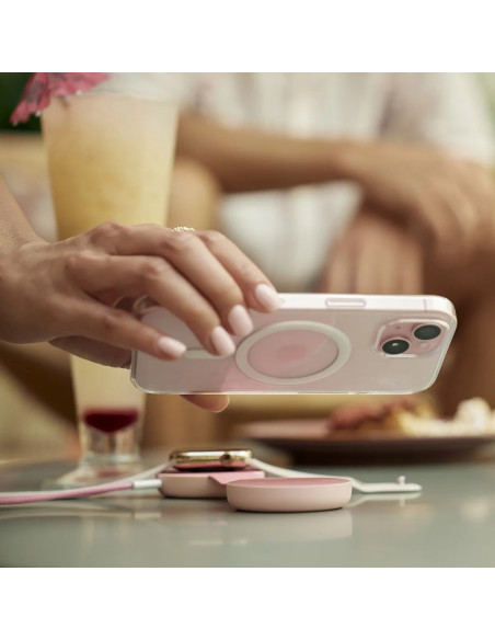 Twelve South Butterfly Se - Ładowarka Bezprzewodowa Qi2 Do Dwóch Urządzeń Kompatybilna Z Magsafe, Kabel Usb-C W Zestawie (Pink)