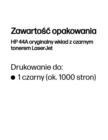 Hp 44A Oryginalny Wkład Z Czarnym Tonerem Laserjet