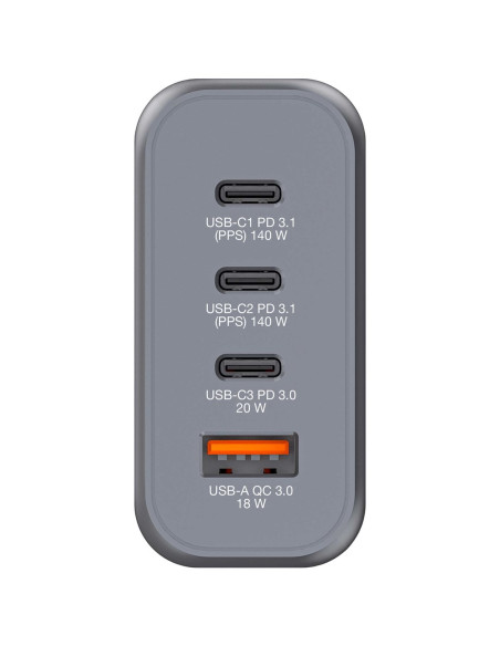Verbatim Gan Charger 140W, 1X Usb-A, 3X Usb-C