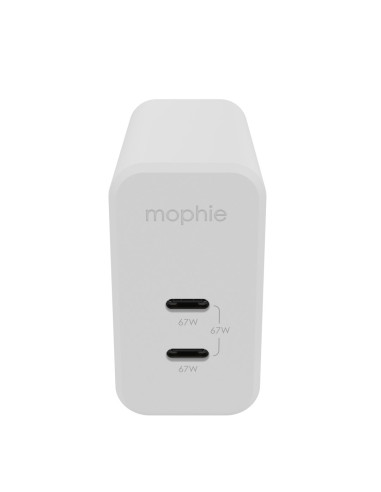 Mophie Gan Charger Dual - Ładowarka Sieciowa Z Podwójnym Wejściem Usb-C 67W (White)
