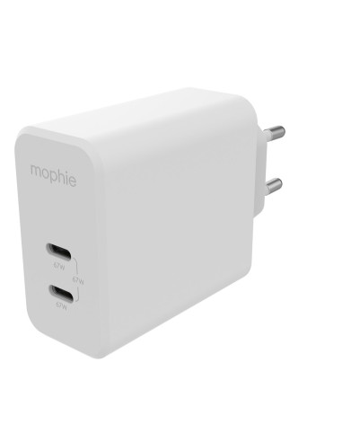 Mophie Gan Charger Dual - Ładowarka Sieciowa Z Podwójnym Wejściem Usb-C 67W (White)