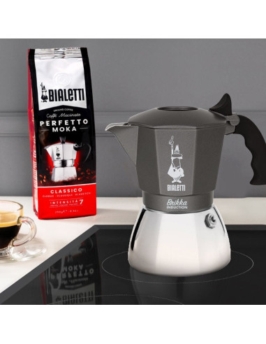 Kawiarka Bialetti Brikka Induction 4Tz 180 Ml Antracytowy, Srebrny