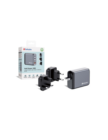 Ładowarka Sieciowa Verbatim Gan Gnc-100 4-Port 100W/Usb A/C (Eu/Uk/Us)