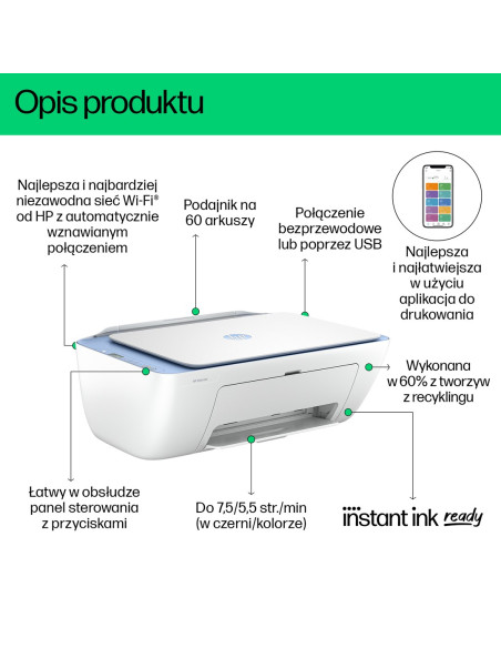 Urządzenie Wielofunkcyjne Hp Deskjet 2822E (588R4B)