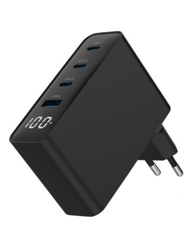 Gembird 4-Portowa Szybka Ładowarka Sieciowa Gan (Pd) Usb (3X Usb-A + 1X Usb Typ-C) 100W, Czarna
