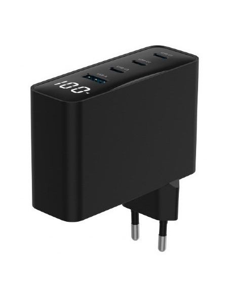 Gembird 4-Portowa Szybka Ładowarka Sieciowa Gan (Pd) Usb (3X Usb-A + 1X Usb Typ-C) 100W, Czarna