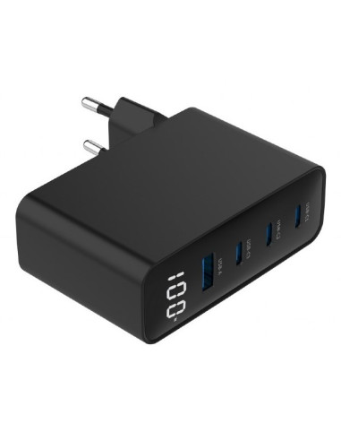 Gembird 4-Portowa Szybka Ładowarka Sieciowa Gan (Pd) Usb (3X Usb-A + 1X Usb Typ-C) 100W, Czarna