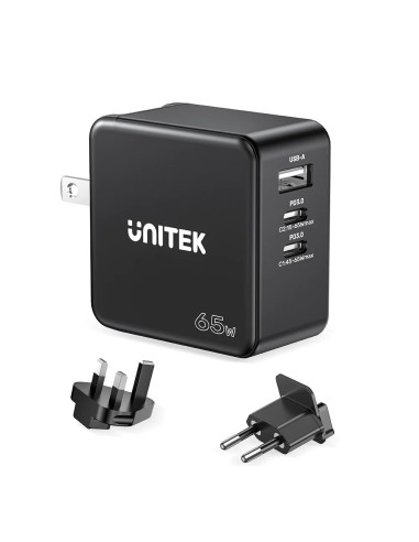 Unitek Ładowarka Gan, Pd 65W 2X Usb-C, Usb-A
