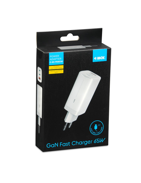 Ładowarka Sieciowa I-Box C-65 Gan Pd65W Kabel, Biała