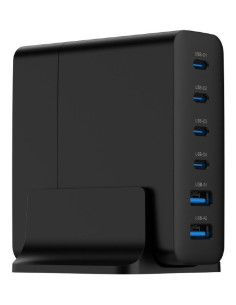 Gembird 6-Portowa Szybka Ładowarka Sieciowa Gan (Pd) 6Xusb (2X Usb-A + 4X Usb-C), 75W, Czarna