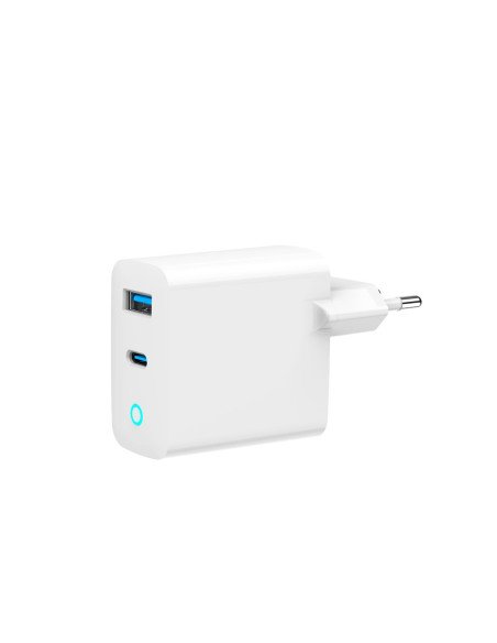 Gembird 2-Portowa Szybka Ładowarka Sieciowa Gan (Pd) Usb (A+C), 65W, Biała