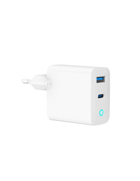 Gembird 2-Portowa Szybka Ładowarka Sieciowa Gan (Pd) Usb (A+C), 65W, Biała