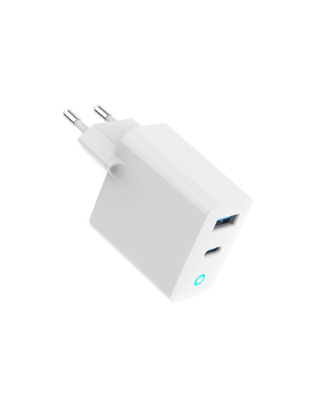 Gembird 2-Portowa Szybka Ładowarka Sieciowa Gan (Pd) Usb (A+C), 65W, Biała