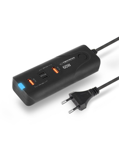 Esperanza Ładowarka 60W 2X Usb-C Pd 30W / 2X Usb-A Qc 3.0 18W Ezc109