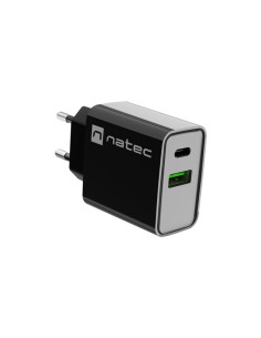 Natec Ładowarka Sieciowa Ribera Usb-A + Usb-C 20W Power Delivery Czarna Nuc-2062