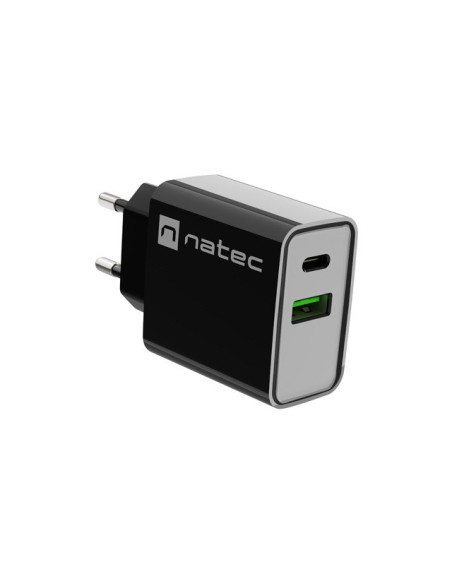 Natec Ładowarka Sieciowa Ribera Usb-A + Usb-C 20W Power Delivery Czarna Nuc-2062