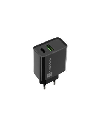 Natec Ładowarka Sieciowa Ribera Usb-A + Usb-C 20W Power Delivery Czarna Nuc-2062