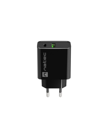 Natec Ładowarka Sieciowa Ribera Usb-A + Usb-C 20W Power Delivery Czarna Nuc-2062