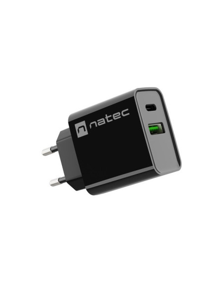 Natec Ładowarka Sieciowa Ribera Usb-A + Usb-C 20W Power Delivery Czarna Nuc-2062