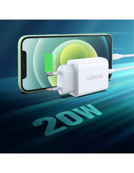Ugreen Ładowarka Sieciowa Usb Power Delivery 3.0 Quick Charge 4.0+ 20W 3A (Biały)