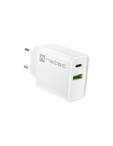 Natec Ładowarka Sieciowa Ribera Usb-A + Usb-C 20W Power Delivery Biała Nuc-2061