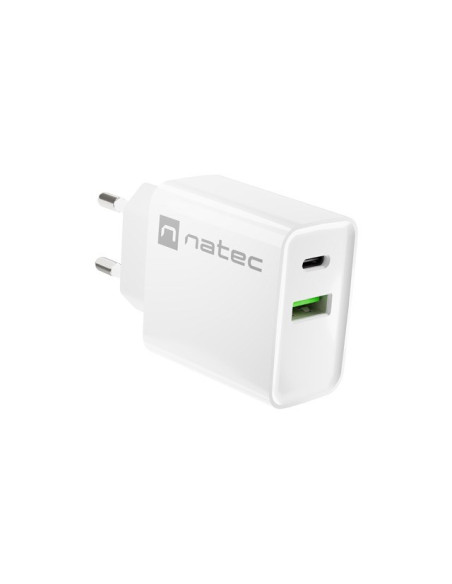 Natec Ładowarka Sieciowa Ribera Usb-A + Usb-C 20W Power Delivery Biała Nuc-2061