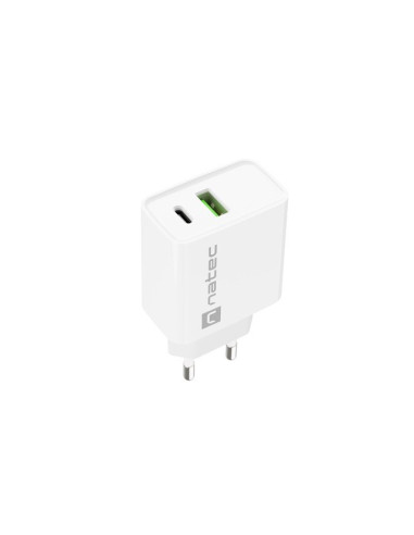 Natec Ładowarka Sieciowa Ribera Usb-A + Usb-C 20W Power Delivery Biała Nuc-2061
