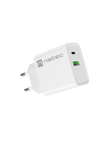 Natec Ładowarka Sieciowa Ribera Usb-A + Usb-C 20W Power Delivery Biała Nuc-2061