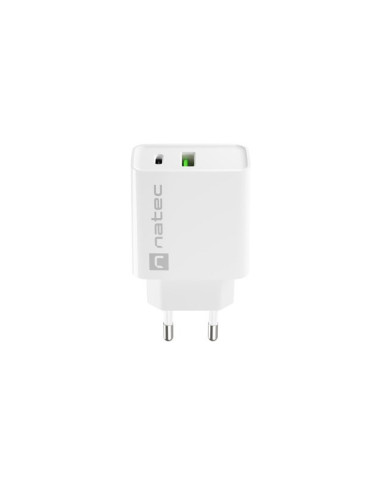 Natec Ładowarka Sieciowa Ribera Usb-A + Usb-C 20W Power Delivery Biała Nuc-2061