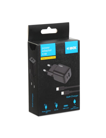 Ibox Ładowarka Uniwersalna C-42 Gan Pd33W Usb A+C Black