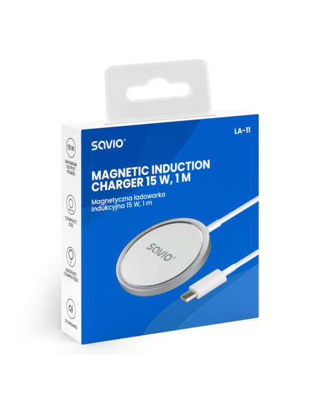 Savio Ładowarka Indukcyjna 15W 1M La-11