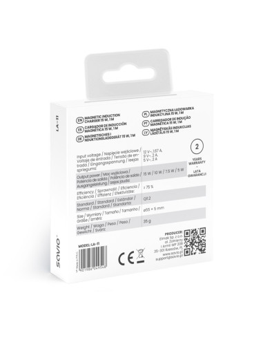 Savio Ładowarka Indukcyjna 15W 1M La-11