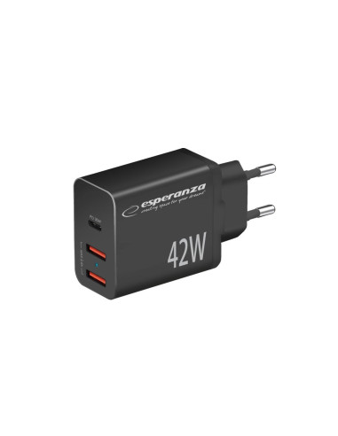 Esperanza Ładowarka Sieciowa 42W Usb-C Pd 30W / 2X Usb-A 12W Ezc106K