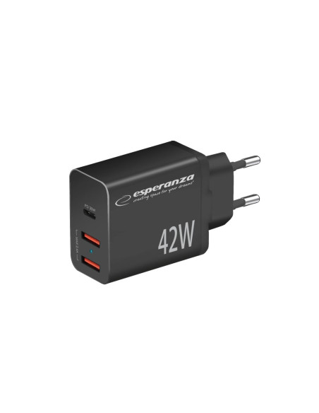 Esperanza Ładowarka Sieciowa 42W Usb-C Pd 30W / 2X Usb-A 12W Ezc106K