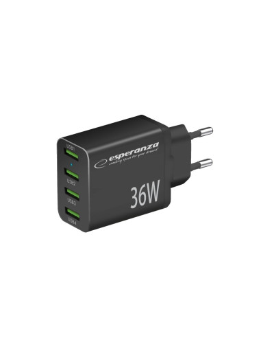Esperanza Ładowarka Sieciowa 36W 4X Usb-A Qc 3.0 18W Ezc107K