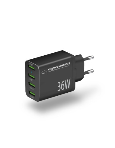 Esperanza Ładowarka Sieciowa 36W 4X Usb-A Qc 3.0 18W Ezc107K