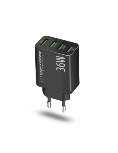 Esperanza Ładowarka Sieciowa 36W 4X Usb-A Qc 3.0 18W Ezc107K