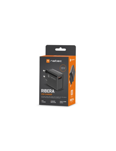 Natec Ładowarka Sieciowa Ribera Usb-A 18W Czarna Nuc-2058